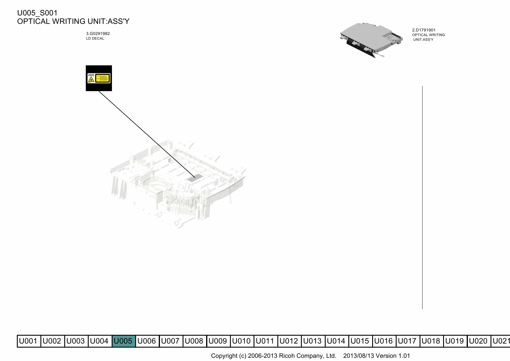 RICOH Aficio Pro-8100EX 8110S 8120S D179 D180 D181 Parts Catalog-2